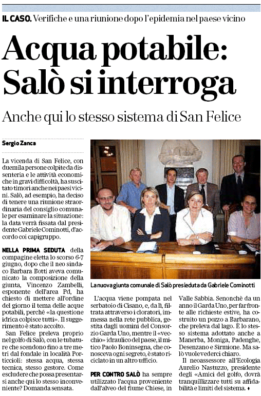 Acqua in Consiglio Comunale a Salò